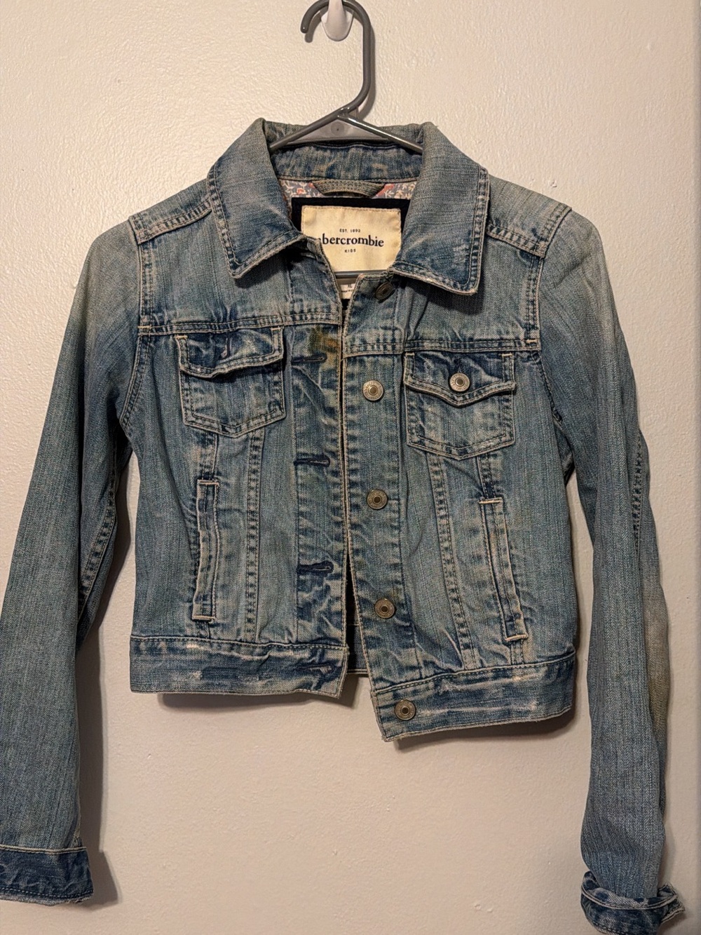 Abercrombie Light Blue Denim Jacket - Juniors XL